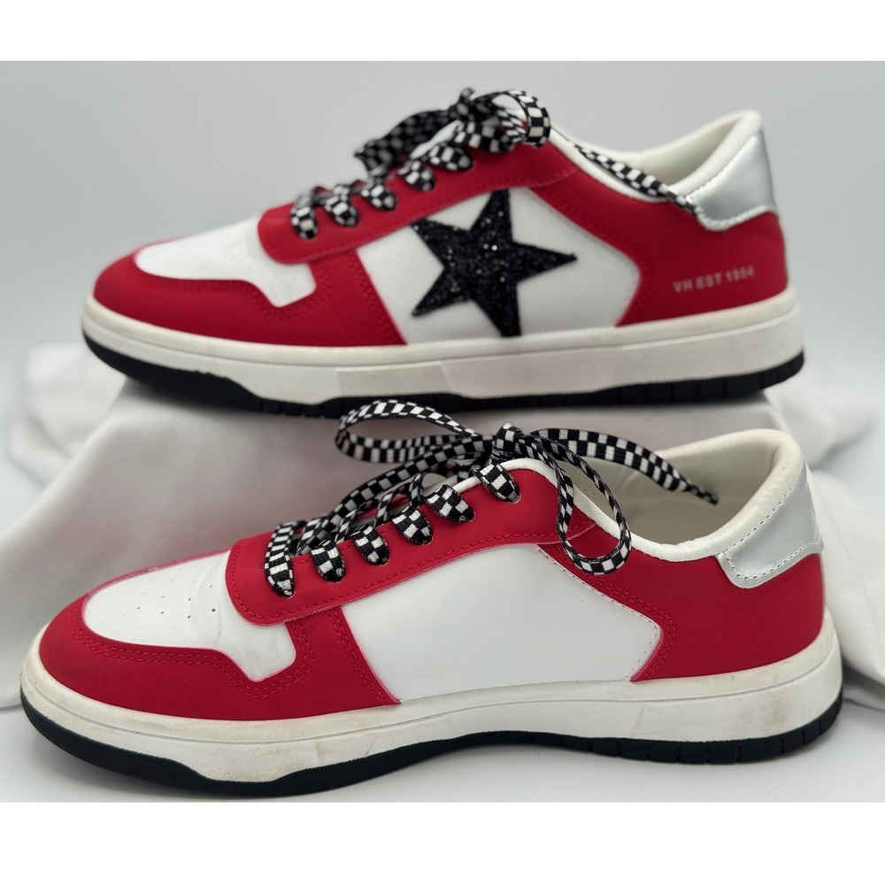 Vintage Havana Womens Red White Glitter Star Sneakers Size 9 VH EST 1954 -